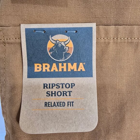 Brahma Relaxed Fit Ripstop Work Rugged Shorts Multi-Use Cargo Pocket Men's Brown - Picture 8 of 8